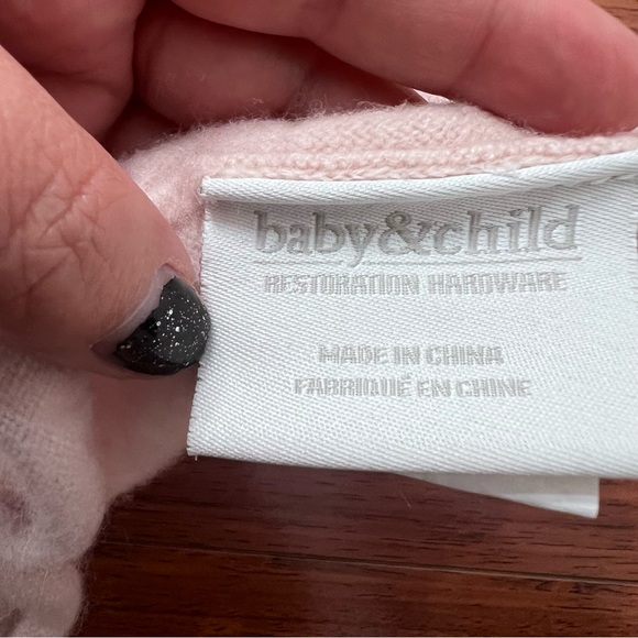 Restoration Hardware 100% cashmere Pale pink Baby blanket lettuce hedge - Picture 6 of 6